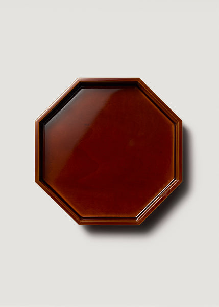 【阿源】漆・高台 【AYuan】 Lacquer Plate or Dish 47-OCTAGONAL_BOWL-BURGUNDY-